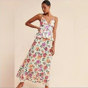 Floral Dress — White with Pink & Orange Roses